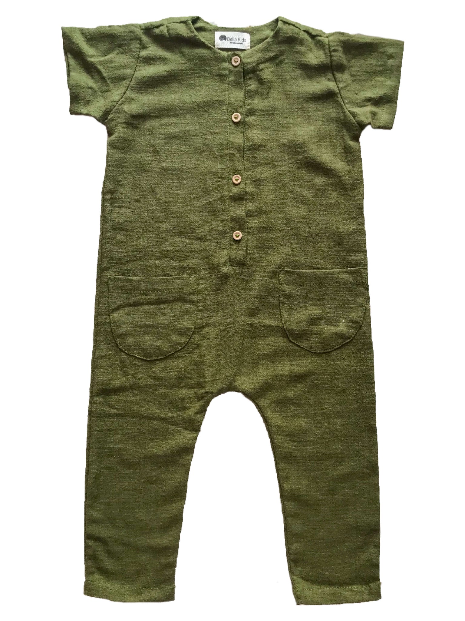 Macacão Longo unissex cor Verde Oliva, verde militar, bege. marca Bella K  Macacões, jardineiras unissex para bebês e crianças online. Feito à mão no Brasil. Loja Baby Bella Style www.babybellastyle.com