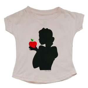 Camiseta Infantil Menina Branca de Neve Rosa