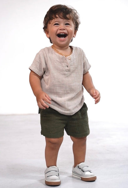 Short Infantil Trend Verde Oliva